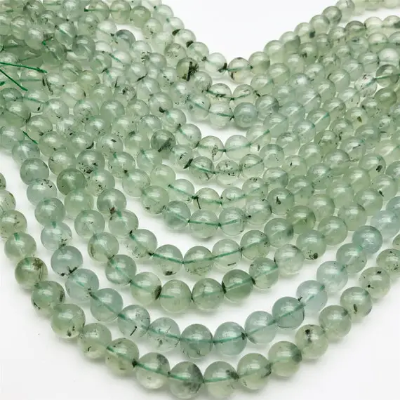 Natural Prehnite Round Beads ,6mm/8mm/10mm Gemstone Loose Beads ,full Strand