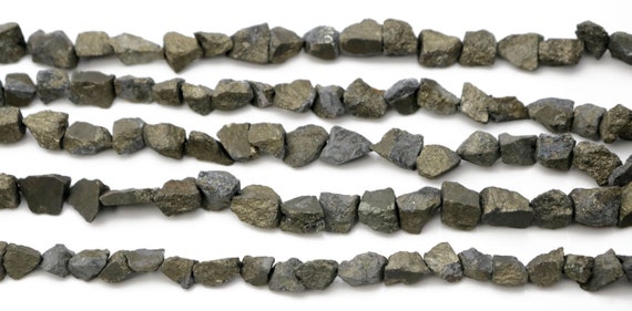Natural Pyrite Raw Nugget, 7x11 Mm, Rich Color, Pyrite Gemstone Beads, (py-raw-7x11)(592)