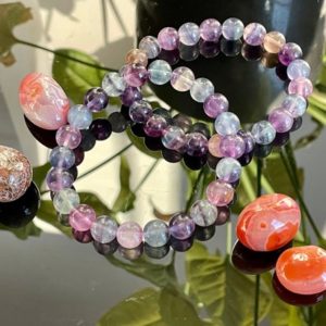 Shop Fluorite Bracelets! Natural Rainbow/Ice Cream/Green/Multi-Color Fluorite Stretchy Beaded Bracelet – Multi Color – Crystal – Great Gift – Healing-Positive Energy | Natural genuine Fluorite bracelets. Buy crystal jewelry, handmade handcrafted artisan jewelry for women.  Unique handmade gift ideas. #jewelry #beadedbracelets #beadedjewelry #gift #shopping #handmadejewelry #fashion #style #product #bracelets #affiliate #ad