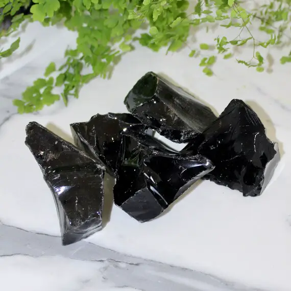 Natural Raw Black Obsidian Piece | Black Obsidian Raw, Black Obsidian Chunk, Black Obsidian Piece | Crystals For Protection