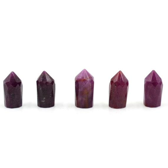 Natural Ruby Pencil Points Loose Gemstone Ruby Faceted Pencil Jewelry Making Drill Gemstone Ruby Single Terminated Diy Pendant Price Per Set