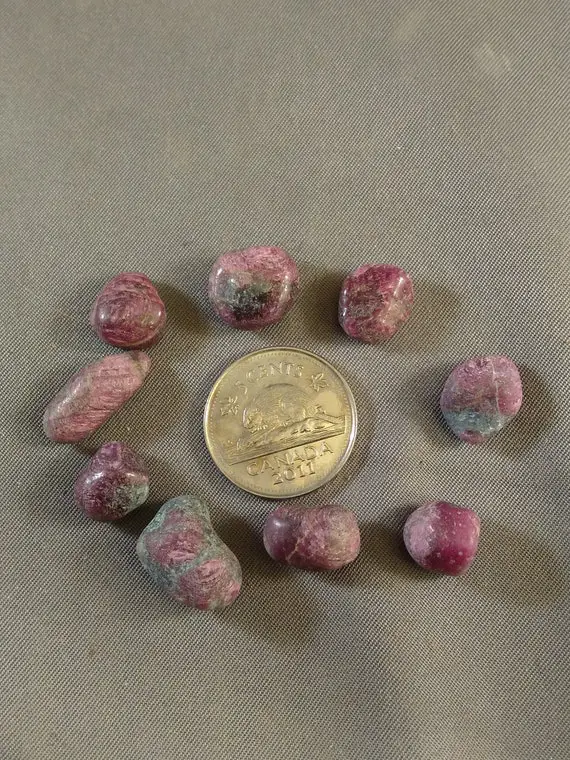 9 Natural Ruby Tumbled  Healing Stones Total 17 Grams