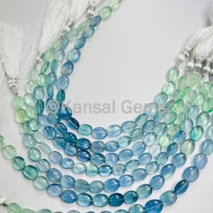 Shop Fluorite Bead Shapes! Natural Smooth Oval Fluorite Beads semi precious gemstone 8 inch strand 8*10-9*10 MM Fluorite from Afghanistan for jewellery making purposes | Natural genuine other-shape Fluorite beads for beading and jewelry making.  #jewelry #beads #beadedjewelry #diyjewelry #jewelrymaking #beadstore #beading #affiliate #ad