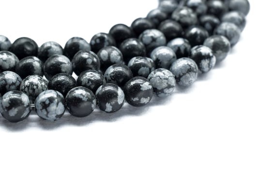 Natural Snowflake Obsidian Smooth Beads,6mm To 7mm Approximately Beads,nowflake Obsidian Gemstone Round Ball,loose Beads,aaa Quality,gift