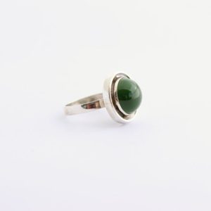 Shop Jade Rings! Nature jade ring 925 silver 1A quality gemstone jade from Canada silver ring silver jewelry green round geachenk healing birthday size 15/ 55 | Natural genuine Jade rings, simple unique handcrafted gemstone rings. #rings #jewelry #shopping #gift #handmade #fashion #style #affiliate #ad