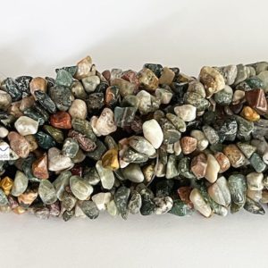 Shop Ocean Jasper Chip & Nugget Beads! Ocean Jasper Chip Beads – 5-8mm – 33" String | Natural genuine chip Ocean Jasper beads for beading and jewelry making.  #jewelry #beads #beadedjewelry #diyjewelry #jewelrymaking #beadstore #beading #affiliate #ad