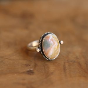 Ocean Jasper Lasso Ring –  Ocean Jasper Ring – Choose your own stone – Sterling Silver Ring | Natural genuine Ocean Jasper rings, simple unique handcrafted gemstone rings. #rings #jewelry #shopping #gift #handmade #fashion #style #affiliate #ad
