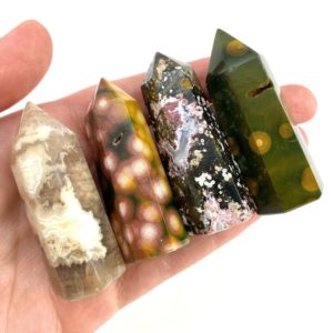 Shop Ocean Jasper Points & Wands! Ocean Jasper Point, ocean jasper mini tower, crystal point, ocean jasper crystal, orbicular jasper | Natural genuine stones & crystals in various shapes & sizes. Buy raw cut, tumbled, or polished gemstones for making jewelry or crystal healing energy vibration raising reiki stones. #crystals #gemstones #crystalhealing #crystalsandgemstones #energyhealing #affiliate #ad