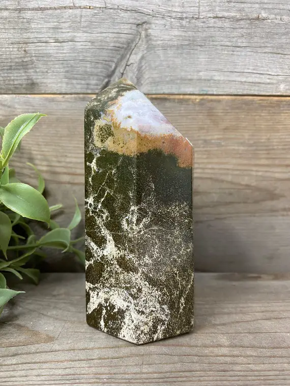Ocean Jasper Tower Large | Ocean Jasper Wands, Chakra, Witch Wands, Witch Tools, Crystal Towers, Crystal Wands, Natural Stone, Ember Rock