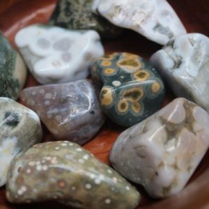 Shop Tumbled Ocean Jasper Crystals & Pocket Stones! Ocean Jasper Tumbled Crystals | Large and Small | Druzy Pockets | Rough Tumble | Cellular Jasper | Ocean Orbicular Jasper | Atlantis Stone | Natural genuine stones & crystals in various shapes & sizes. Buy raw cut, tumbled, or polished gemstones for making jewelry or crystal healing energy vibration raising reiki stones. #crystals #gemstones #crystalhealing #crystalsandgemstones #energyhealing #affiliate #ad