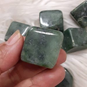 Shop Tumbled Jade Crystals & Pocket Stones! One Large Jade Tumble | Natural genuine stones & crystals in various shapes & sizes. Buy raw cut, tumbled, or polished gemstones for making jewelry or crystal healing energy vibration raising reiki stones. #crystals #gemstones #crystalhealing #crystalsandgemstones #energyhealing #affiliate #ad