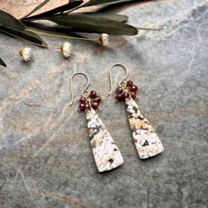 Shop Ocean Jasper Earrings! One of a kind Ocean Jasper earrings, Gold filled earrings, Gemstone earrings, Garnet earrings, earrings, Multi gemstone earrings | Natural genuine Ocean Jasper earrings. Buy crystal jewelry, handmade handcrafted artisan jewelry for women.  Unique handmade gift ideas. #jewelry #beadedearrings #beadedjewelry #gift #shopping #handmadejewelry #fashion #style #product #earrings #affiliate #ad