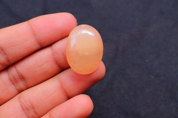 Orange Selenite Cabochon, Natural Orange Selenite Gemstone For Making Jewelry, Pendant Stone, Loose Stone, Orange Selenite Crystal, #3138