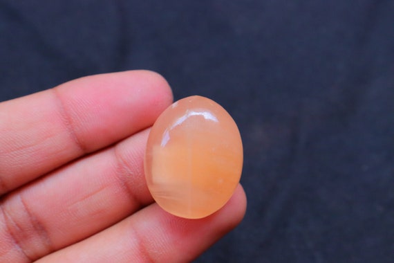 Orange Selenite Cabochon, Natural Orange Selenite Gemstone For Making Jewelry, Pendant Stone, Loose Stone, Orange Selenite Crystal, #3134