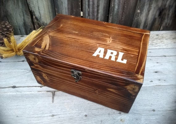 Personalized Wooden Keepsake Box, Engraved Valet Memory Box