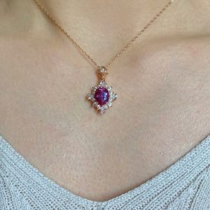 Phi Vintage Alexandrite Necklace Crystal 14K Rose Gold Filled Anniversary Gift Diamond Art Deco Statement Jewelry Engagement June Birthone | Natural genuine Gemstone necklaces. Buy handcrafted artisan wedding jewelry.  Unique handmade bridal jewelry gift ideas. #jewelry #beadednecklaces #gift #crystaljewelry #shopping #handmadejewelry #wedding #bridal #necklaces #affiliate #ad