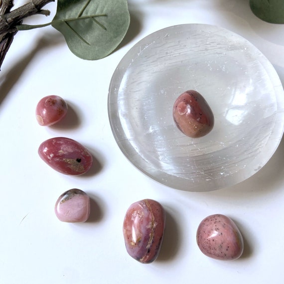 Pink Opal Tumblestones - Opal Crystals - Pink Opal Tumbled Stones - Ethically Sourced Crystal