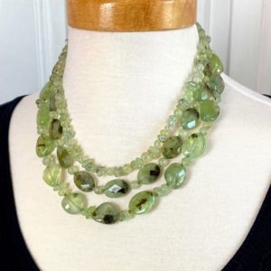 Shop Prehnite Necklaces! Prehnite Necklace, Gemstone Beaded Necklace, Forest Green or Moss Green Stone Jewelry | Natural genuine Prehnite necklaces. Buy crystal jewelry, handmade handcrafted artisan jewelry for women.  Unique handmade gift ideas. #jewelry #beadednecklaces #beadedjewelry #gift #shopping #handmadejewelry #fashion #style #product #necklaces #affiliate #ad