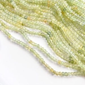 Prehnite Rondelle Beads, 5mm – 6mm Rondelles, Green Gemstone Beads, Shaded Gem Strand, Pastel Green Gems, Beads for Rainbow Jewelry, R-PRE1) | Natural genuine rondelle Prehnite beads for beading and jewelry making.  #jewelry #beads #beadedjewelry #diyjewelry #jewelrymaking #beadstore #beading #affiliate #ad