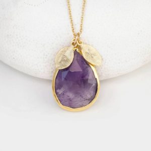 Purple Amethyst Necklace, Personalized Mom Jewelry, February Birthstone Custom Initial Necklace Gold, Meaningful Mother of the Bride Gift | Natural genuine Amethyst necklaces. Buy crystal jewelry, handmade handcrafted artisan jewelry for women.  Unique handmade gift ideas. #jewelry #beadednecklaces #beadedjewelry #gift #shopping #handmadejewelry #fashion #style #product #necklaces #affiliate #ad