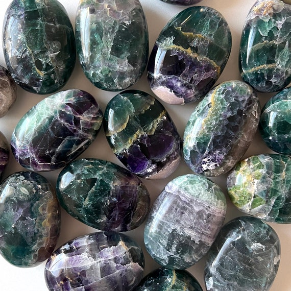 Rainbow Fluorite Palm Stone | Rainbow Fluorite Crystal | Meditation | Intuition