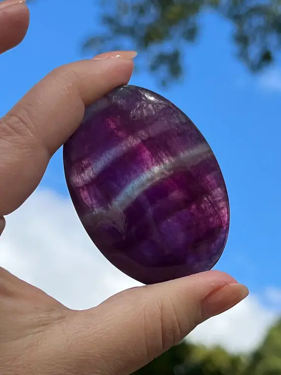 Rainbow Fluorite Palm Stones || Choose Your Fluorite Color Palmstone!