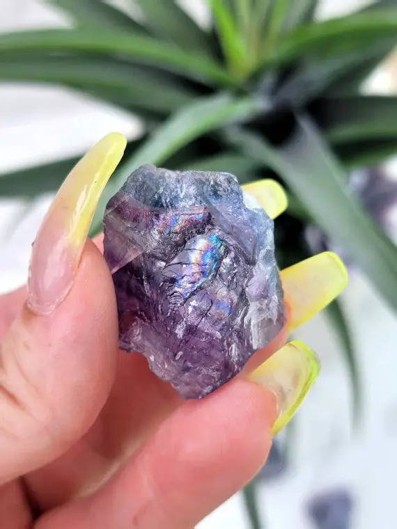 Rainbow Fluorite Raw Crystal - Rainbow Fluorite Rough Stone - Rainbow Fluorite Specimen - Reiki Gift Women - Protection Crystals - Fluorite