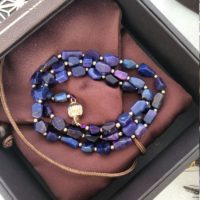 Rare Sugilite Natural Blue Purple Stone Hexagon Chips Crystal Necklace Stacked Bracelet | Natural genuine Gemstone jewelry. Buy crystal jewelry, handmade handcrafted artisan jewelry for women.  Unique handmade gift ideas. #jewelry #beadedjewelry #beadedjewelry #gift #shopping #handmadejewelry #fashion #style #product #jewelry #affiliate #ad