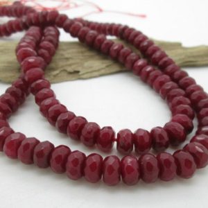 Shop Jade Rondelle Beads! Raspberry  Red Jade Rondelle Bead, Raspberry Red Jade, Red Stone Bead, 8x5mm (33) | Natural genuine rondelle Jade beads for beading and jewelry making.  #jewelry #beads #beadedjewelry #diyjewelry #jewelrymaking #beadstore #beading #affiliate #ad
