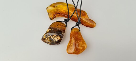 Raw Amber Pendant, Handmade Rare Jewelery, Unisex Baltic Amber Cabochon, Pendant Of Gemstone, Green Amber Amulet