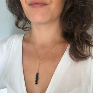 Raw Black Tourmaline Necklace Sterling Silver, Empath Protection Jewelry | Natural genuine Array necklaces. Buy crystal jewelry, handmade handcrafted artisan jewelry for women.  Unique handmade gift ideas. #jewelry #beadednecklaces #beadedjewelry #gift #shopping #handmadejewelry #fashion #style #product #necklaces #affiliate #ad