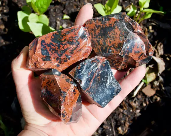 Raw Mahogany Obsidian | Crystal Affirmation " I Am A Warrior Full Of Strength, Stamina, And Courage."