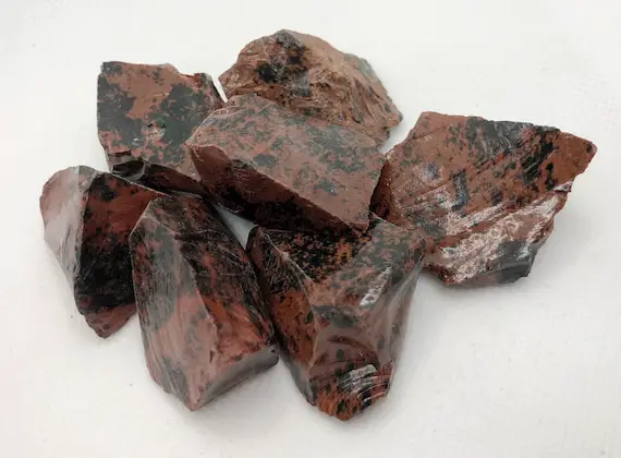 Raw Mahogany Obsidian Grid Stones, Pocket & Wire Wrap.