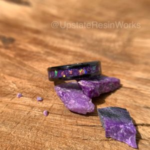 Real Sugilite Band, Sugilite and opal, Sugilite Ring, purple gem, for him, for her, vow renewal, wedding band, engagement band, promise band | Natural genuine Gemstone rings, simple unique alternative gemstone engagement rings. #rings #jewelry #bridal #wedding #jewelryaccessories #engagementrings #weddingideas #affiliate #ad