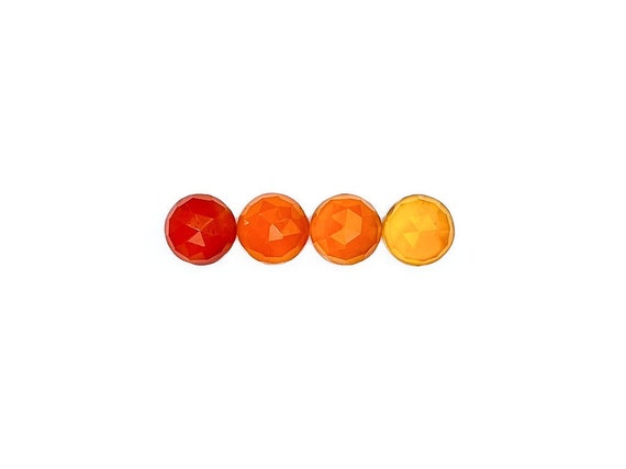 Red Carnelian Cabochons Rose Cut - 7 Mm Round Carnelian Gemstones, Rose Cut Carnelian Stones
