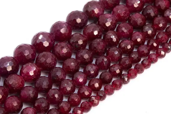 Red Ruby Beads Grade Aa Gemstone Micro Faceted Round Loose Beads 6mm 8mm 10mm Bulk Lot Options
