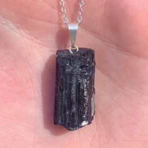 Rough Chunk Black Tourmaline Necklace, Blocks Negativity, Root Chakra, Protection Necklace, Black Necklace, 5G, EMF, Unisex, Healing Stone | Natural genuine Array jewelry. Buy crystal jewelry, handmade handcrafted artisan jewelry for women.  Unique handmade gift ideas. #jewelry #beadedjewelry #beadedjewelry #gift #shopping #handmadejewelry #fashion #style #product #jewelry #affiliate #ad