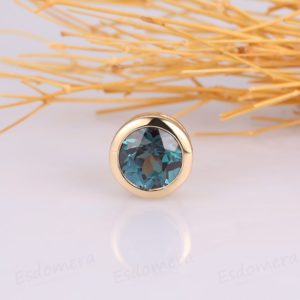 Shop Alexandrite Pendants! Round Cut 1.5CT Alexandrite Pendant, Bezel Set 10K Yellow Gold Alexandrite Pendant, June Birthstone Gift For Women, Color Changing Pendant | Natural genuine Alexandrite pendants. Buy crystal jewelry, handmade handcrafted artisan jewelry for women.  Unique handmade gift ideas. #jewelry #beadedpendants #beadedjewelry #gift #shopping #handmadejewelry #fashion #style #product #pendants #affiliate #ad