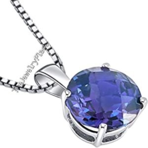Shop Alexandrite Necklaces! Round Cut Alexandrite Necklace For Women- Color Changing Gemstone Pendant- Alexandrite Pendant in 925 Sterling Silver | Natural genuine Alexandrite necklaces. Buy crystal jewelry, handmade handcrafted artisan jewelry for women.  Unique handmade gift ideas. #jewelry #beadednecklaces #beadedjewelry #gift #shopping #handmadejewelry #fashion #style #product #necklaces #affiliate #ad