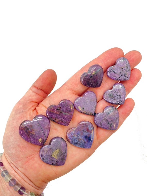 Ruby Corundum Heart (0.75" - 1.25") Ruby Stone Heart - Ruby Tumbled Stone - Healing Crystals And Stones - Ruby Crystal Heart - Heart Chakra