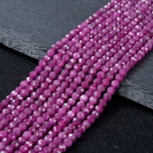Shop Ruby Faceted Beads! Ruby Faceted Round Beads, Ruby 2-2.5 mm Beads, Natural Ruby Round Beads, 2 mm Ruby Beads, Ruby Precious Loose Gemstone Beads For Jewelry | Natural genuine faceted Ruby beads for beading and jewelry making.  #jewelry #beads #beadedjewelry #diyjewelry #jewelrymaking #beadstore #beading #affiliate #ad