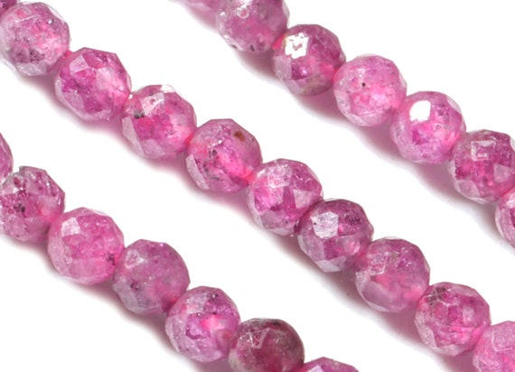 Ruby Round Beads 2mm - 15.5 Inch - Faceted Round Gemstone Beads - Natural Stone Beads - 2x2mm - Ns1155