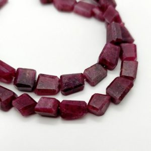 Shop Ruby Beads! Ruby Step Cut Nuggets, Faceted Ruby Nugget Beads, Irregular Natural Ruby Gemstone, Center Drilled Beads | Natural genuine beads Ruby beads for beading and jewelry making.  #jewelry #beads #beadedjewelry #diyjewelry #jewelrymaking #beadstore #beading #affiliate #ad