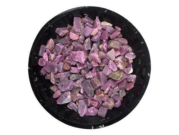 Ruby Tumbled Rough Tiny Crystal Chips – Size L1 | Mini Ruby Chip Stones | Roller Bottle Crystals | Gemstone Chips | Orgonite Supplies