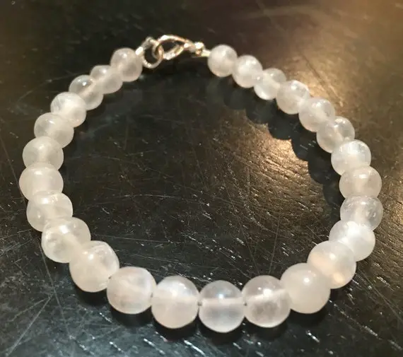 Selenite Bracelet - Healing Crystal Bracelet - Satin Spar Selenite Jewelry - Cleansing Energy Crystal Bracelet - Genuine Selenite Gemstone