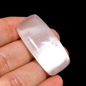 Shop Selenite Cabochons! Selenite Gemstone, 100% Natural Selenite Cabochon, Radiant Shape Loose Gemstone, 49 Ct. Selenite For Making Jewelry, Size 38X22X6 mm S-8076 | Natural genuine stones & crystals in various shapes & sizes. Buy raw cut, tumbled, or polished gemstones for making jewelry or crystal healing energy vibration raising reiki stones. #crystals #gemstones #crystalhealing #crystalsandgemstones #energyhealing #affiliate #ad