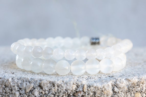 Selenite Gemstone Crystal Healing Bracelet