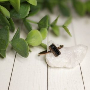 Shop Black Tourmaline Rings! Size 9 Black Tourmaline Ring, Electroformed Ring, Grounding and Protection Crystal Jewelry, Mothers Day Gift, Anniversary Present | Natural genuine Black Tourmaline rings, simple unique handcrafted gemstone rings. #rings #jewelry #shopping #gift #handmade #fashion #style #affiliate #ad