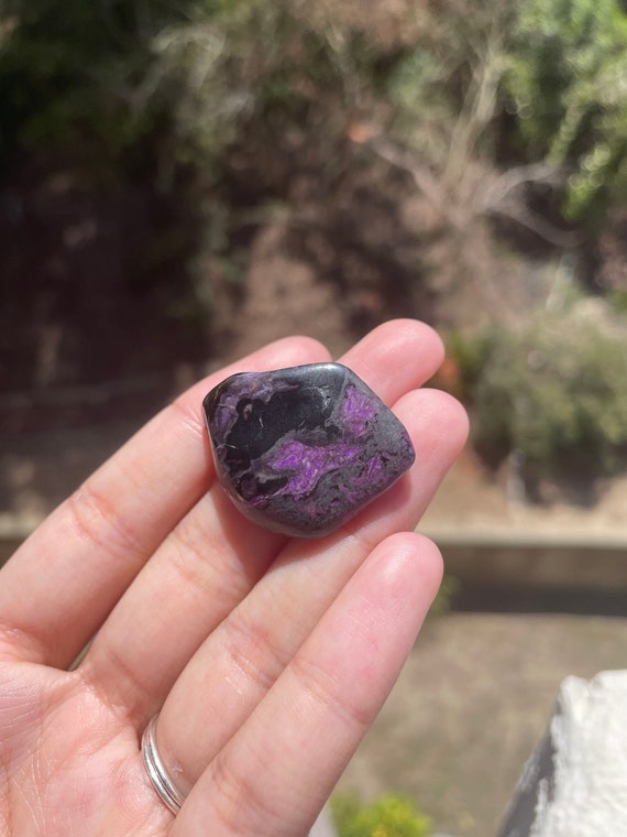 Small Sugilite Tumble Freeform || Rare High Quality Crystals, Dark Purple Fibrous Richterite, Manganese, From South Africa