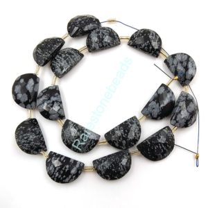 Shop Snowflake Obsidian Bead Shapes! SnowFlake Obsidian, 8 Pieces, Natural drilled gemstone, Fancy shape gemstone, Faceted gemstone, Snowflake gemstone, beads size 8×18 mm | Natural genuine other-shape Snowflake Obsidian beads for beading and jewelry making.  #jewelry #beads #beadedjewelry #diyjewelry #jewelrymaking #beadstore #beading #affiliate #ad